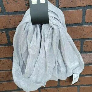 MSR $24 Basha Infinity Scarf 38" W x 32" L Silver Metallic Holiday Everyday